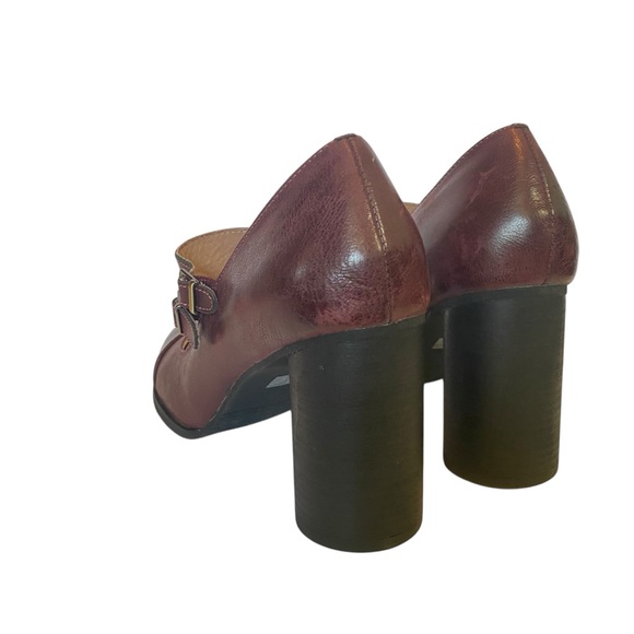 Miz Mooz Isadora Leather Heels Burgundy Double Strap Mary Jane Shoes size 10 41 - Picture 2 of 13